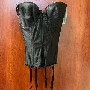 New Carnival Full Figure Satin Torsolette Bra (424) Corset Garters Size 32 DD